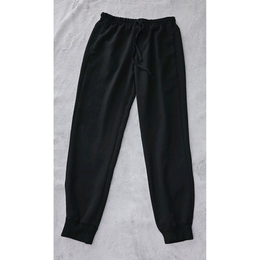 Vince Joggers Pants Womens Size 4 Black Zipper Pockets Hems Drawstring Comfort